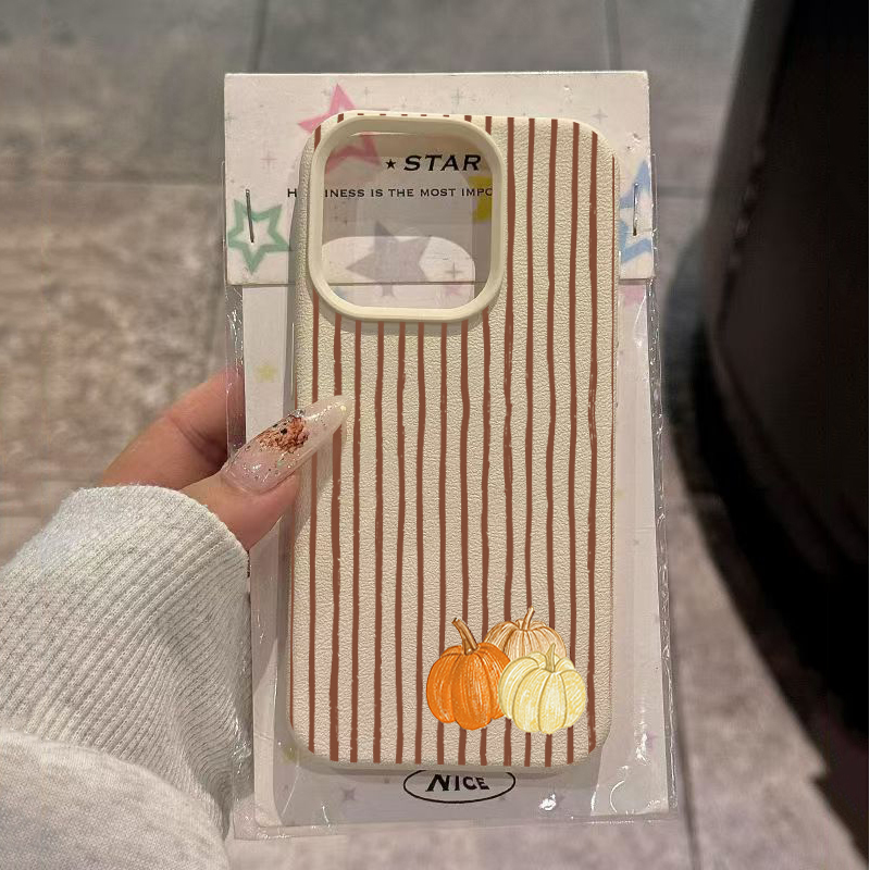 Phone Cases Xr Iphone - Braun gestreifte kleine Kürbis-Handyhülle für iPhone