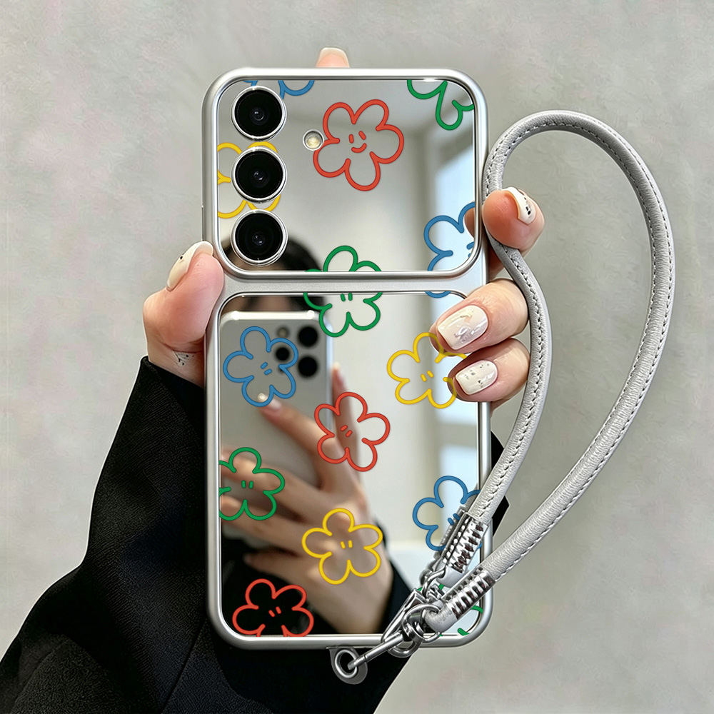 Phone Cases Galaxy A16 5G - Make-up-Spiegel Blumen-Handyhülle für Samsung S26 Ultra