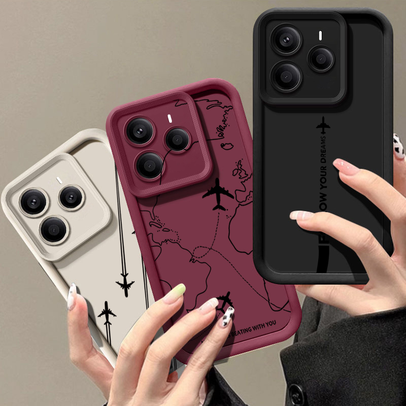 Phone Cases Xiaomi 15 - Flugzeugroutenmuster TPU Handyhülle für Xiaomi Redmi