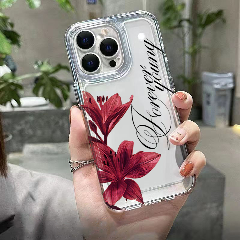 Burgunderrote Lilie mit englis – Phone Cases Xr Iphone Bewertung und Preis