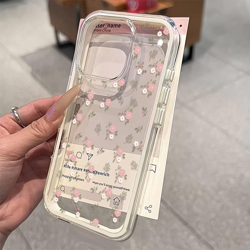 Grüne Blätter Rosa Blume 2-in- – Phone Cases Xr Iphone Bewertung und Preis